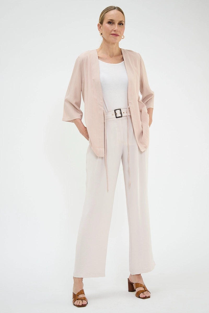 KIMONO MUJER GRIFFE BEIGE TEXTURA - 4