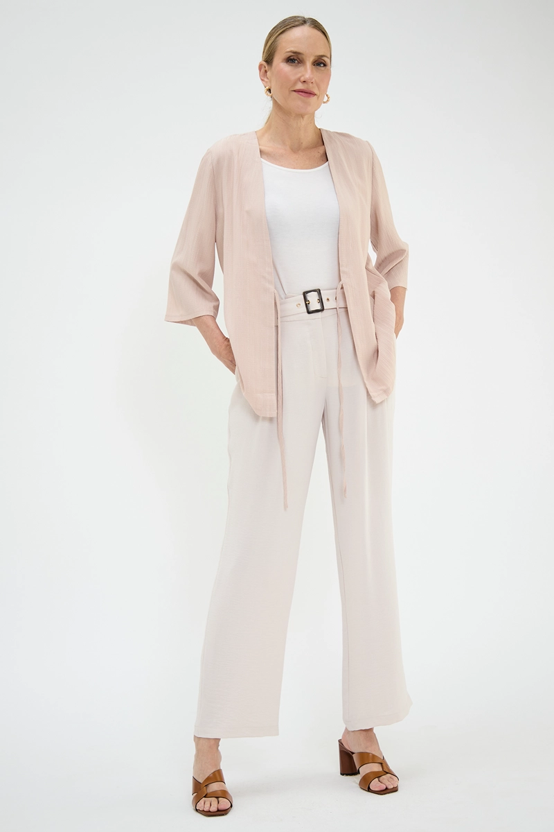 KIMONO MUJER GRIFFE BEIGE TEXTURA - 4