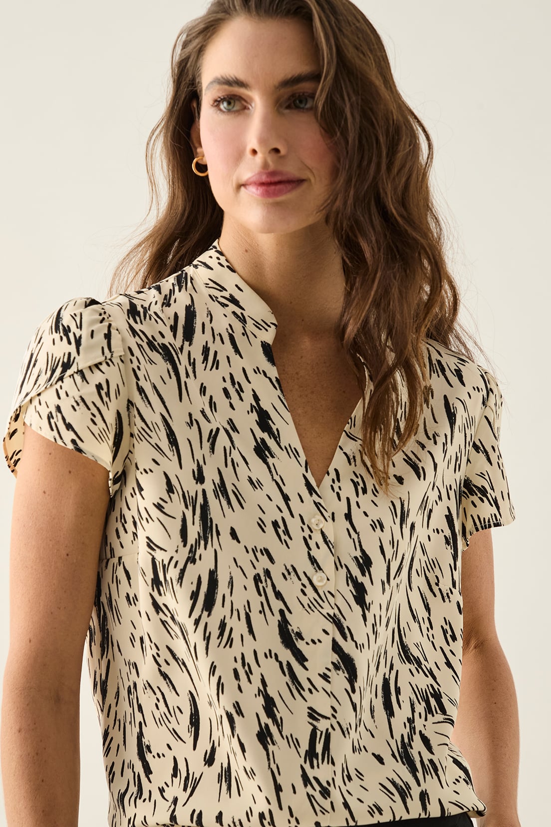 BLUSA MUJER ASH BEIGE ESTAMPADA - 2