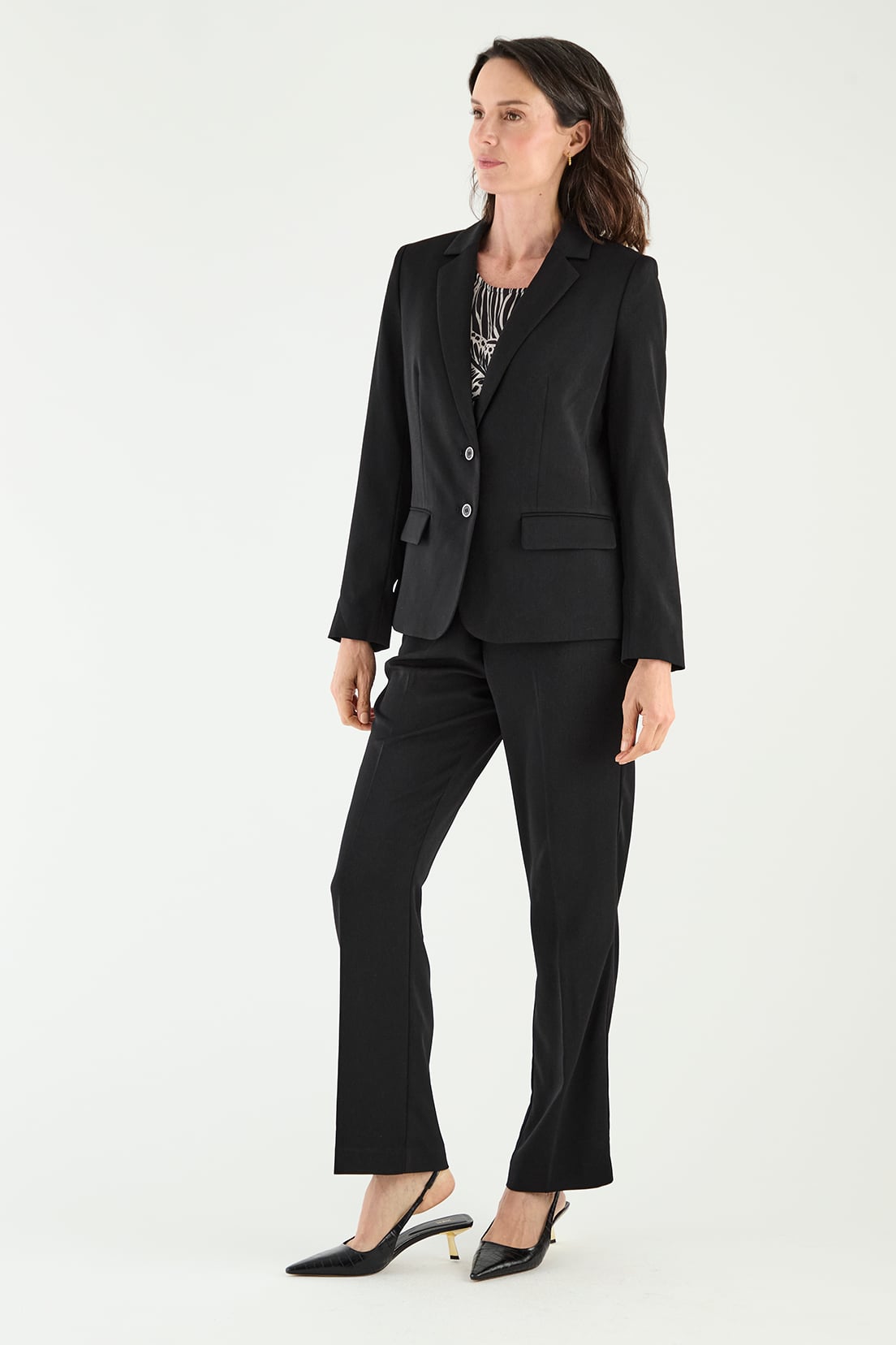 BLAZER MUJER MA GRIFFE NEGRO DOS BOTONES - 3