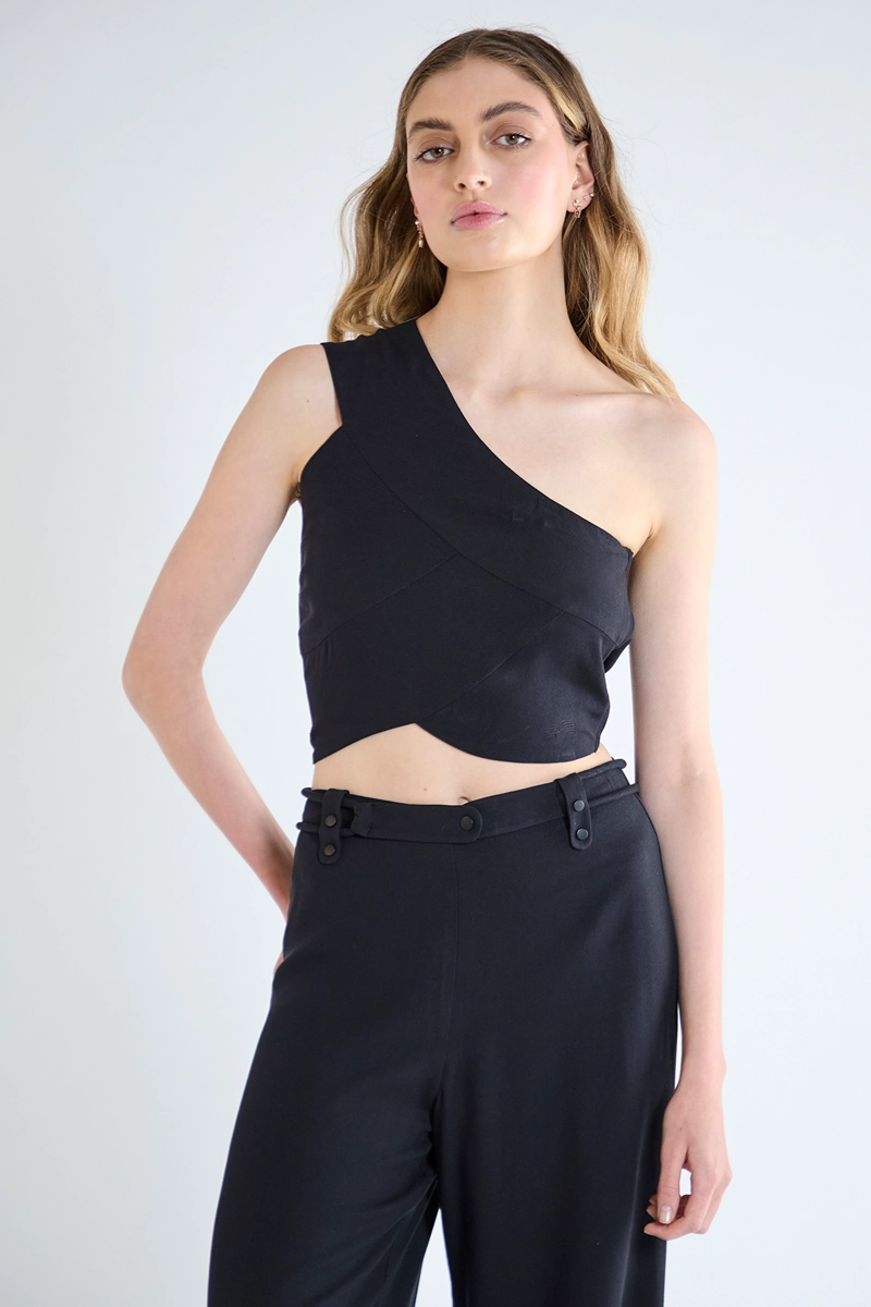 BLUSA MUJER IO NEGRO LISA - 1