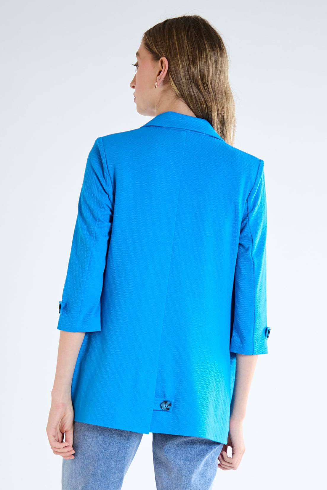BLAZER MUJER IO AZUL LISO - 4