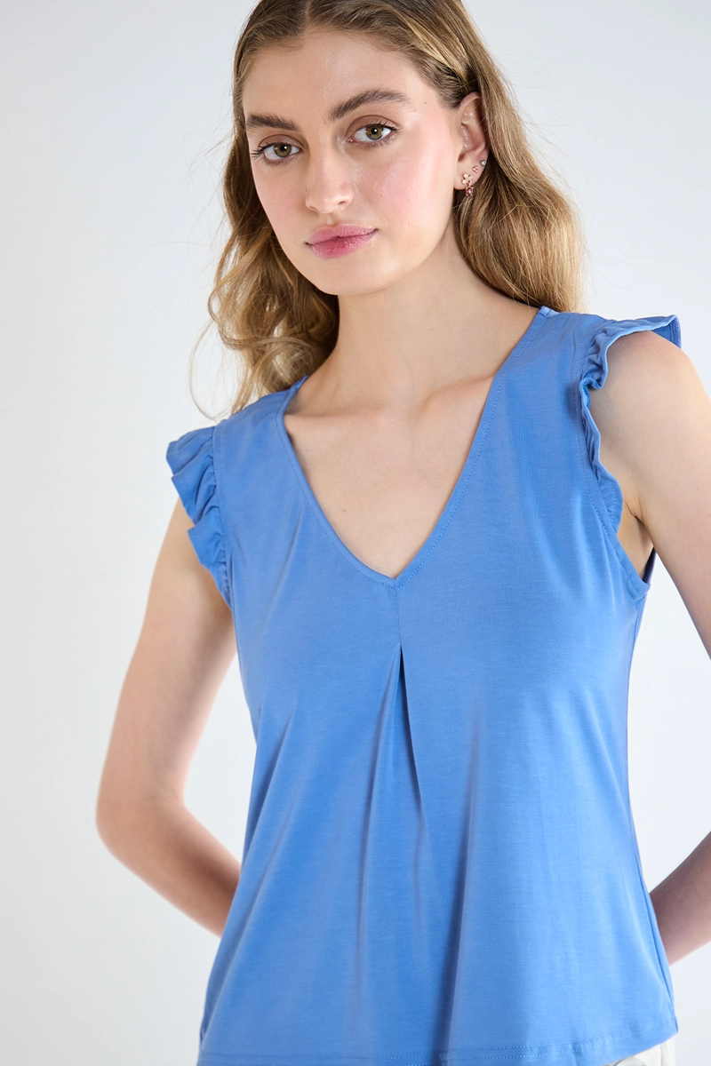 POLERA MUJER IO AZUL LISA - 2