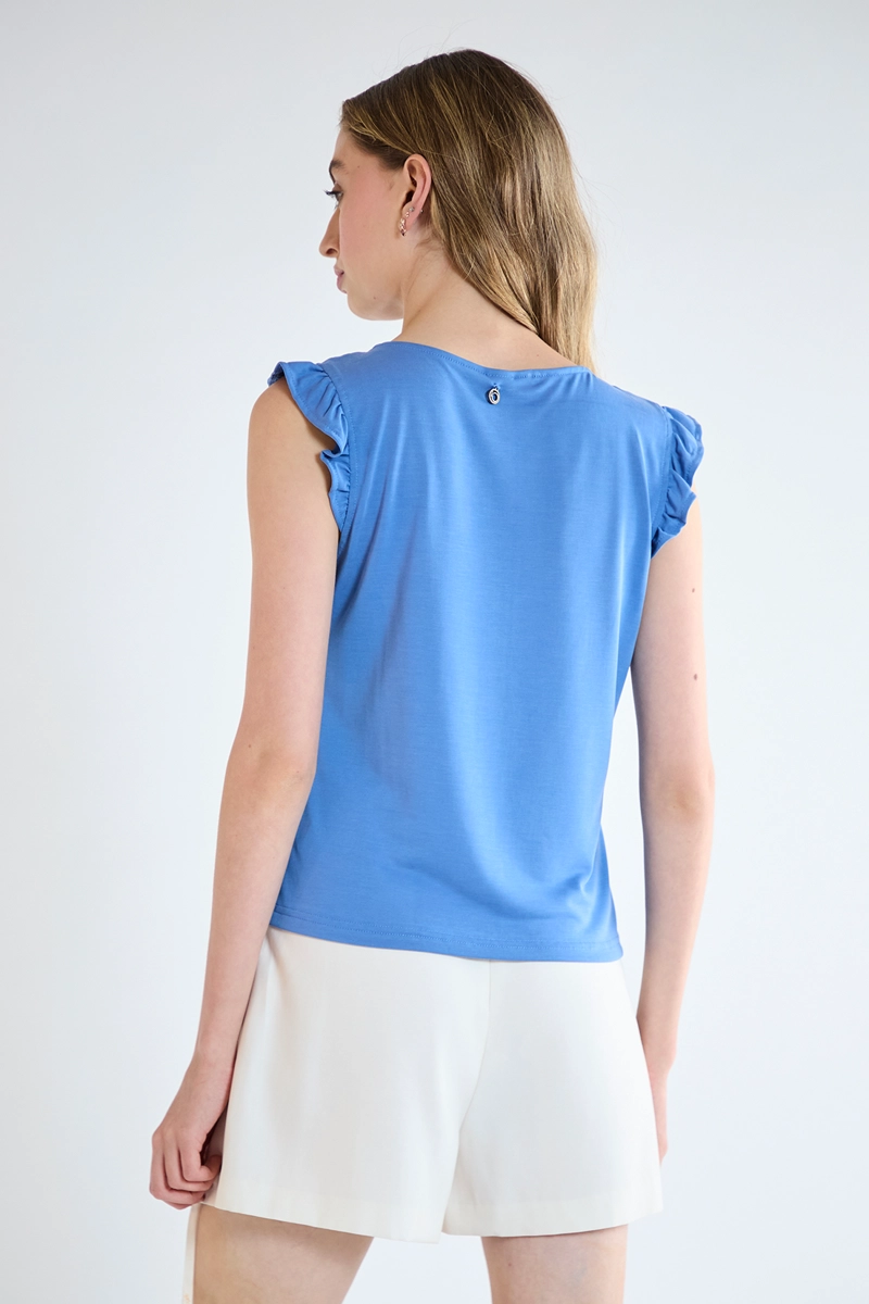 POLERA MUJER IO AZUL LISA - 3