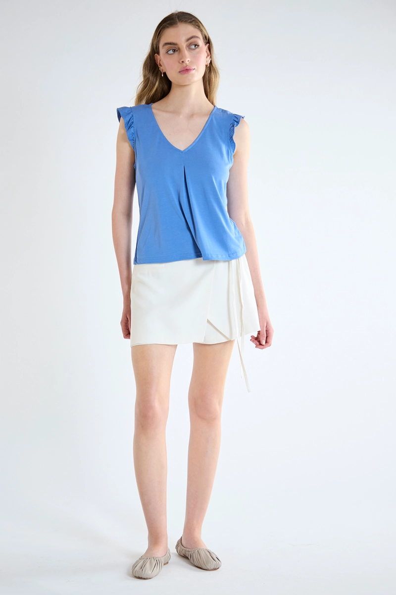 POLERA MUJER IO AZUL LISA - 5