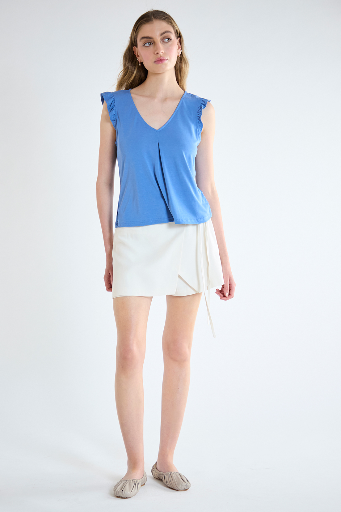 POLERA MUJER IO AZUL LISA - 5