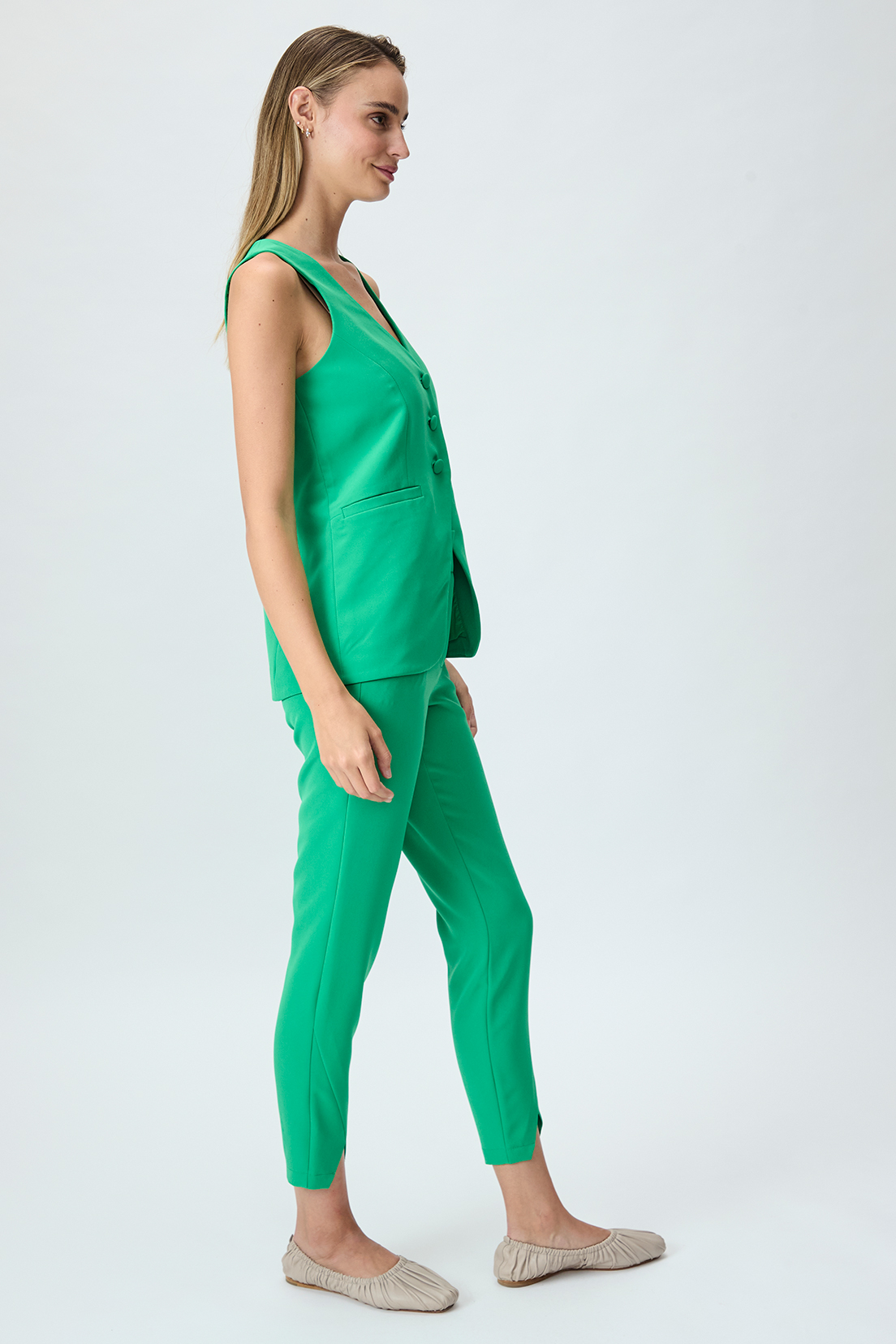 GILETE MUJER IO VERDE GILETTE LISO - 4