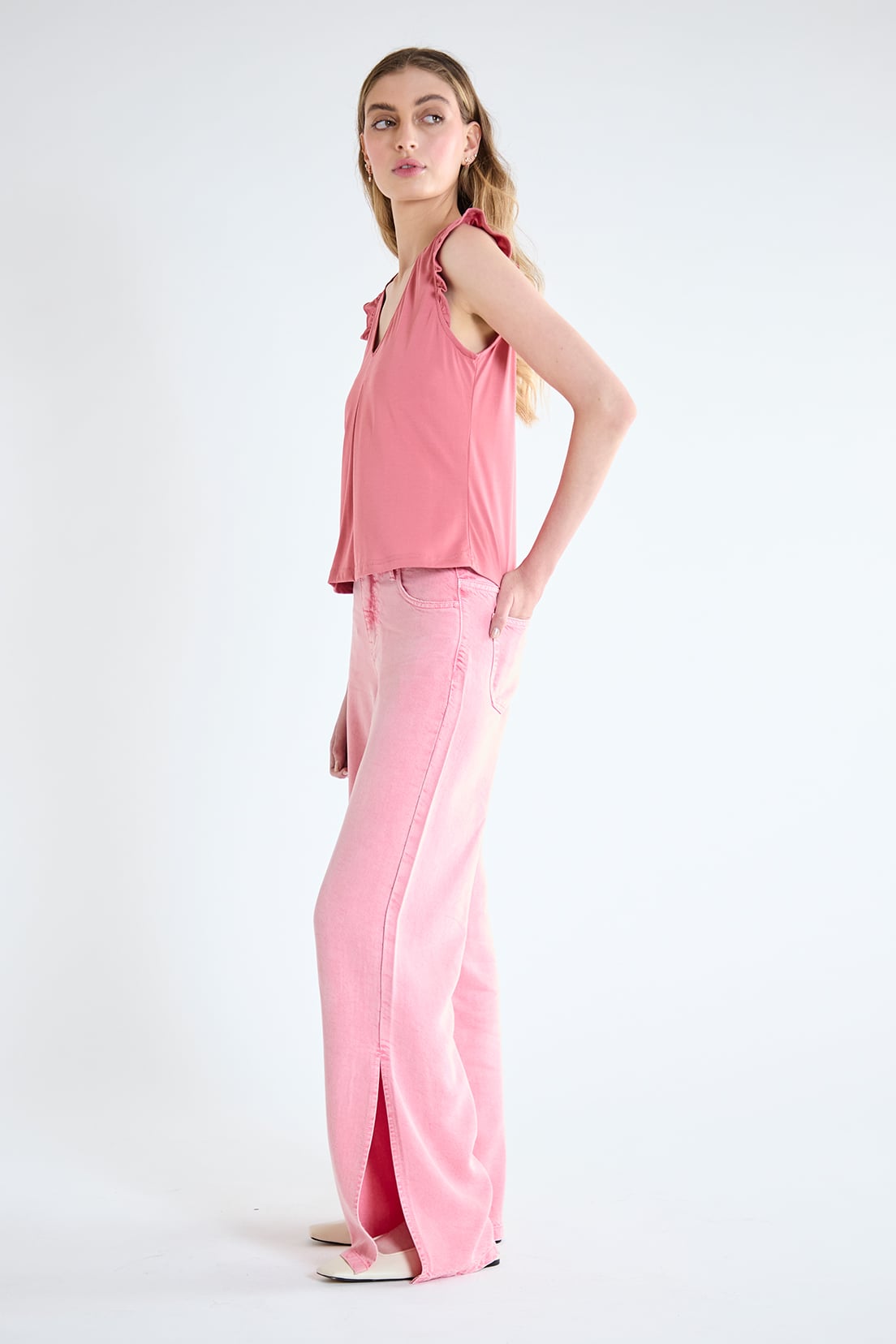 POLERA MUJER IO FUCSIA LISA - 3