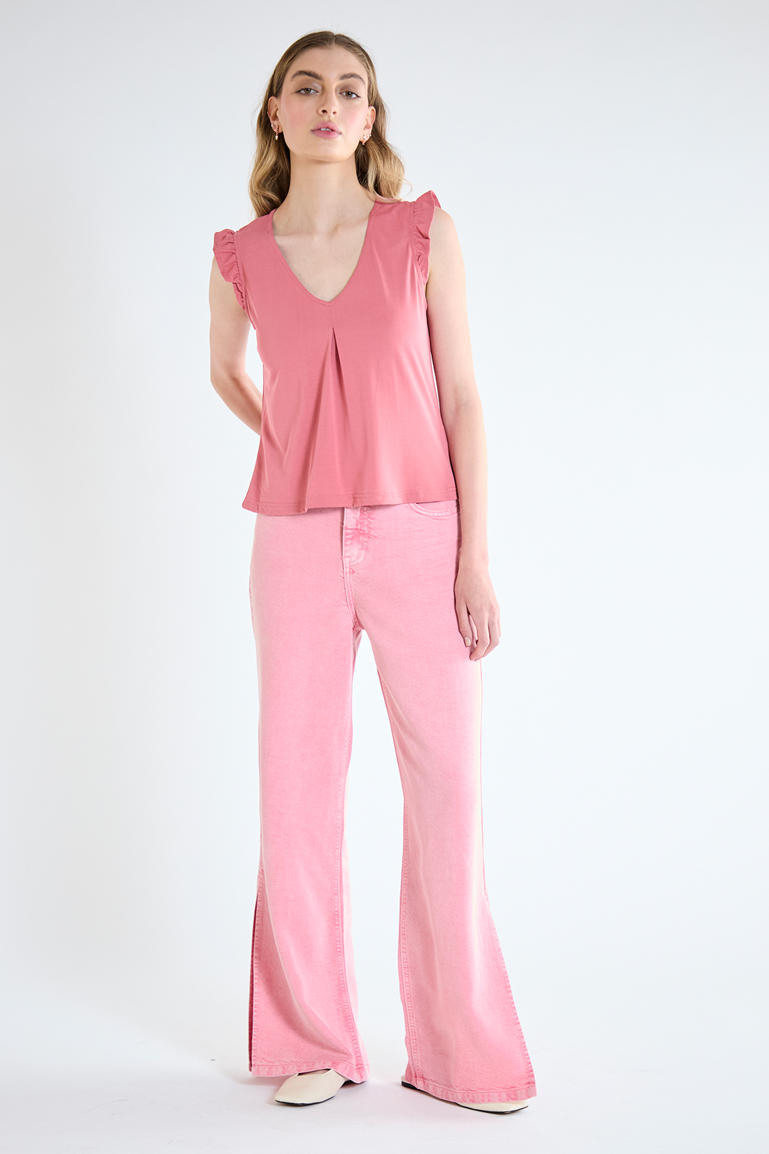 POLERA MUJER IO FUCSIA LISA - 5