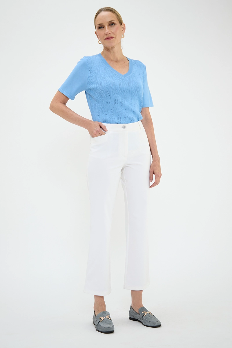 PANTALÓN ALGODÓN MUJER MA GRIFFE BLANCO RECTO - 1