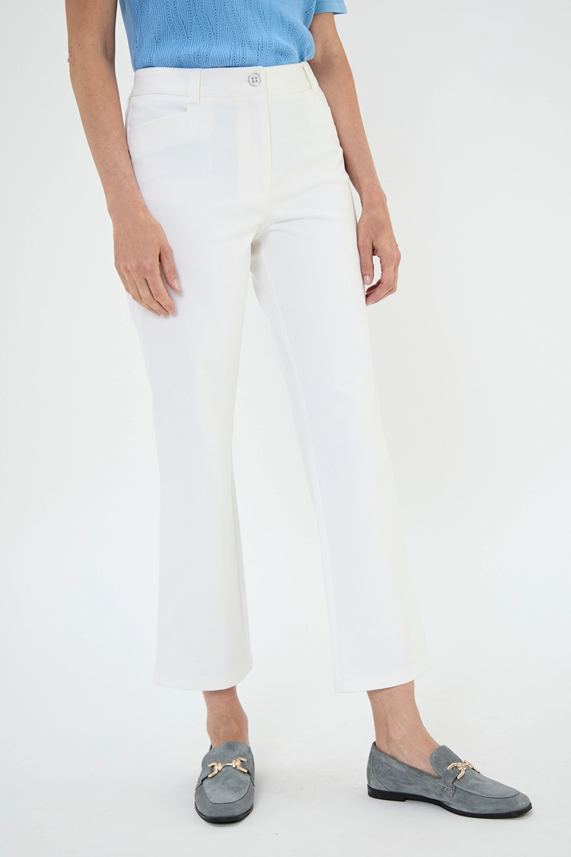 PANTALÓN ALGODÓN MUJER MA GRIFFE BLANCO RECTO - 2