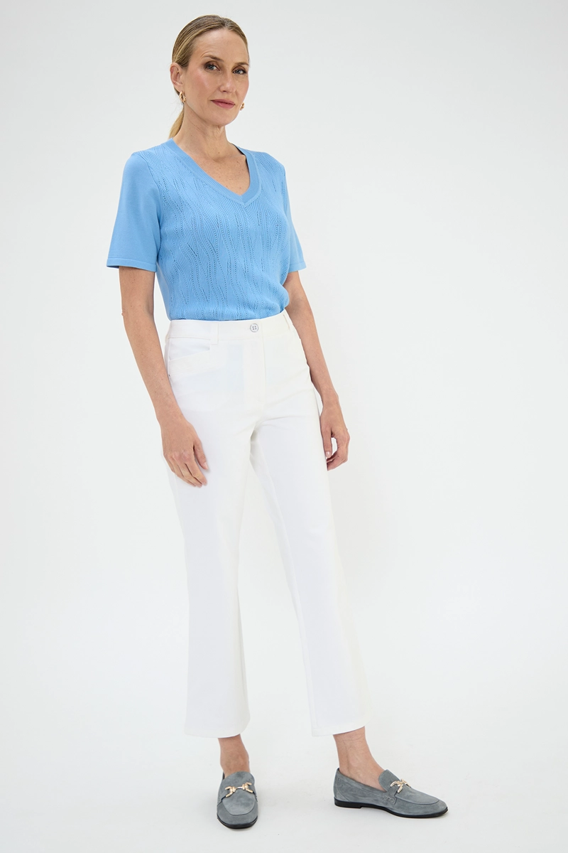 PANTALÓN ALGODÓN MUJER MA GRIFFE BLANCO RECTO - 4