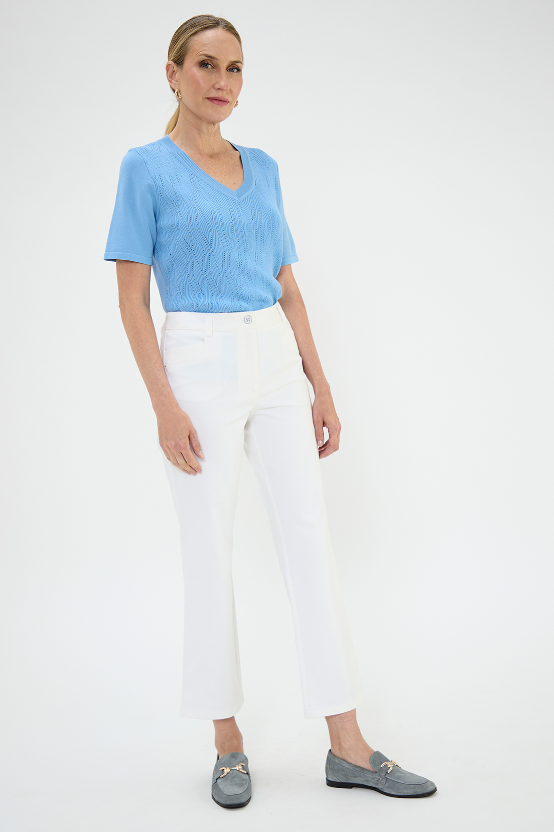 PANTALÓN ALGODÓN MUJER MA GRIFFE BLANCO RECTO - 4