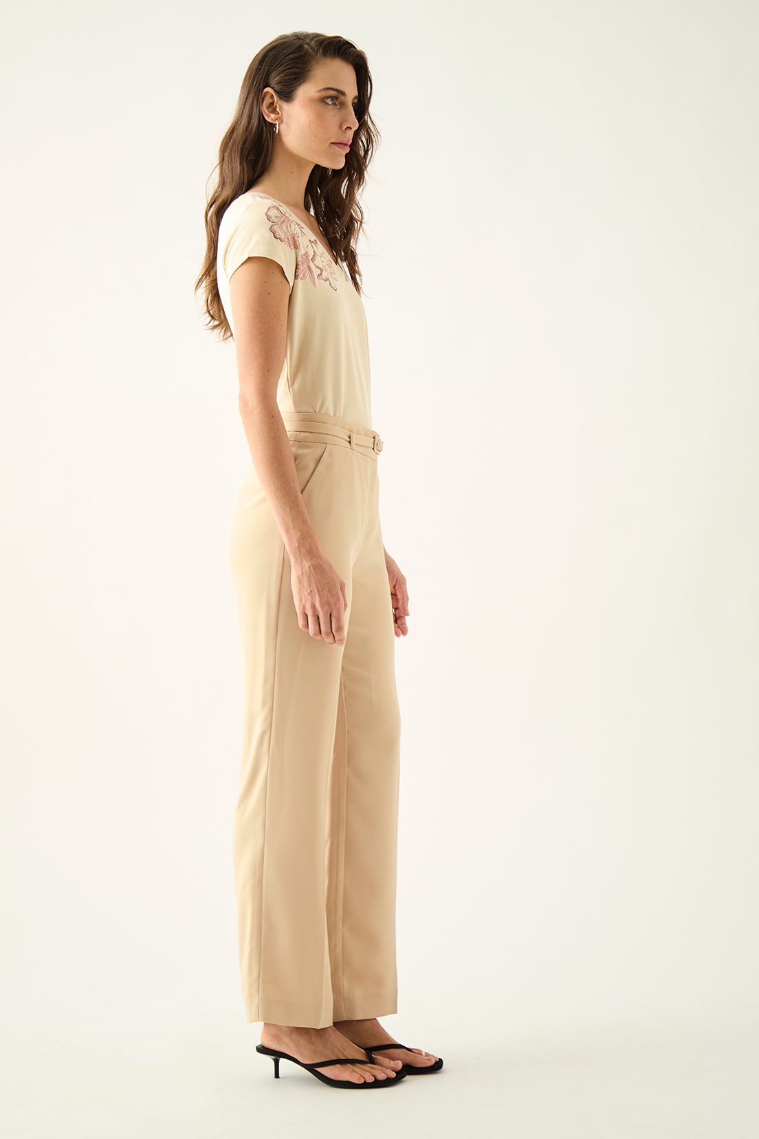 PANTALÓN MUJER ASH BEIGE LISO - 4