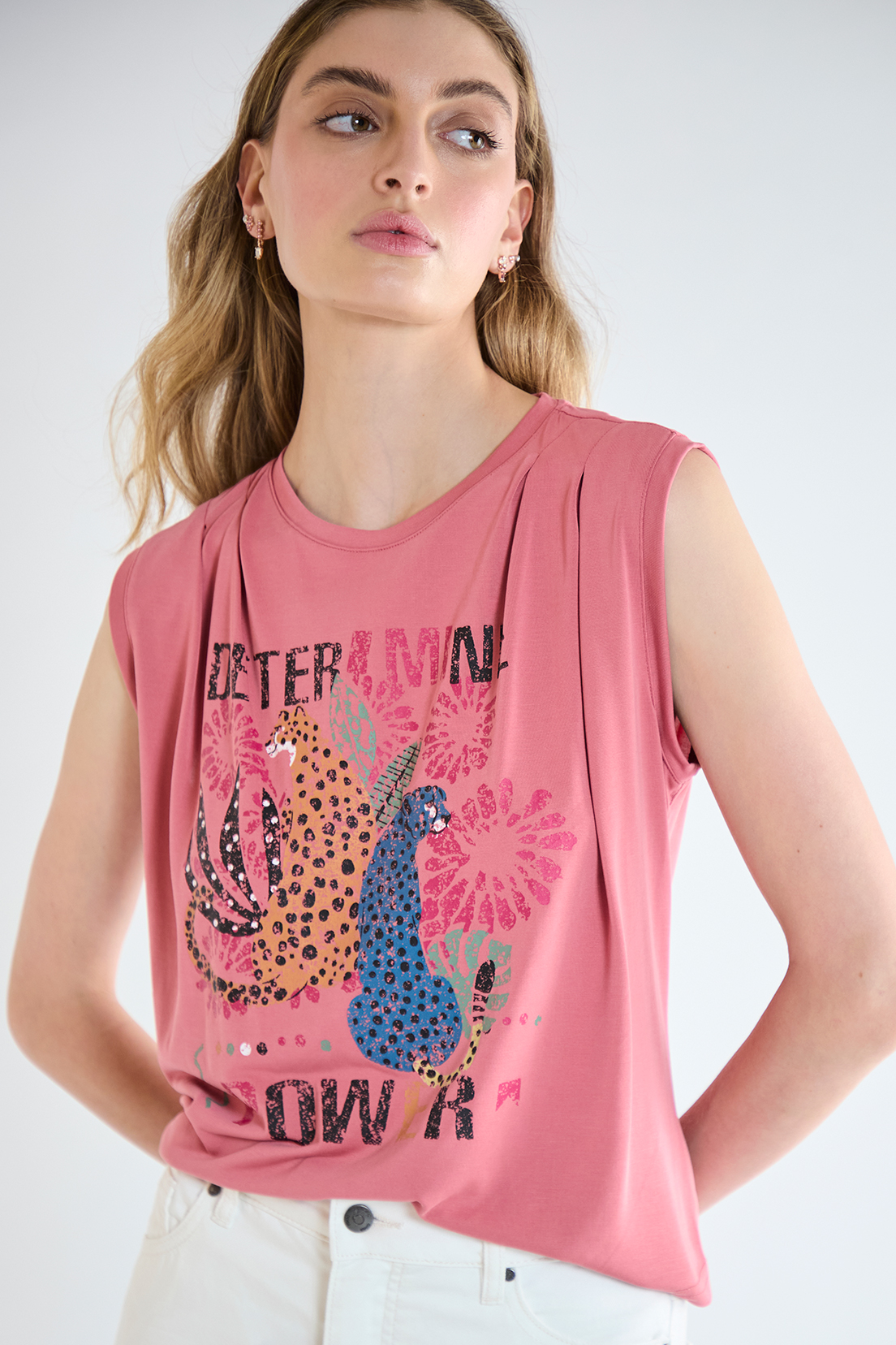 POLERA MUJER IO ROSADO ESTAMPADA - 2
