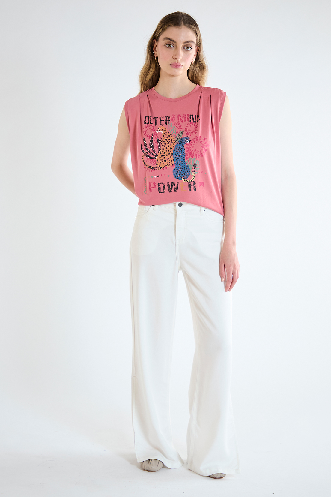 POLERA MUJER IO ROSADO ESTAMPADA - 5