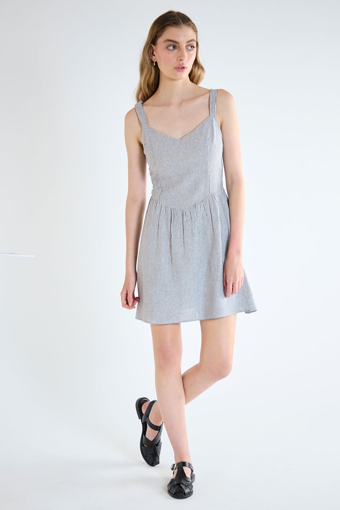 VESTIDO LINO MUJER IO GRIS FANTASIA - 1