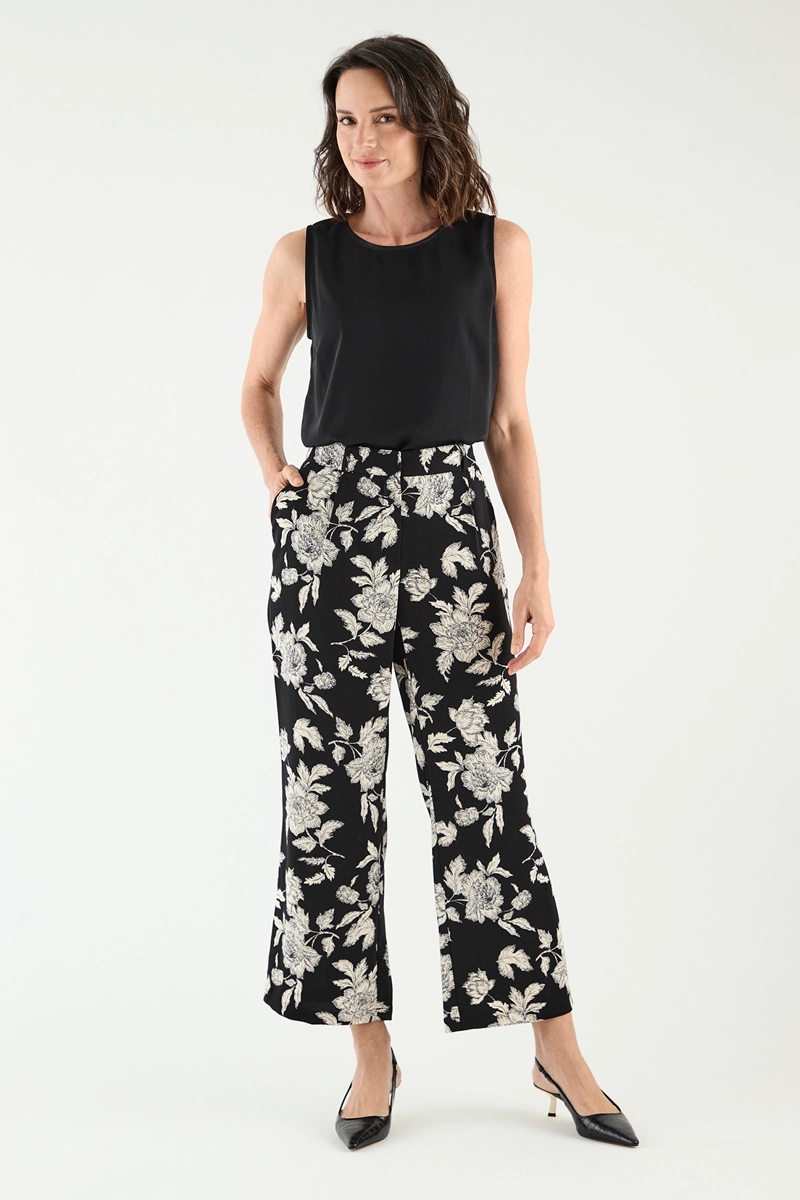 PANTALÓN MUJER MA GRIFFE NEGRO ESTAMPADO - 1