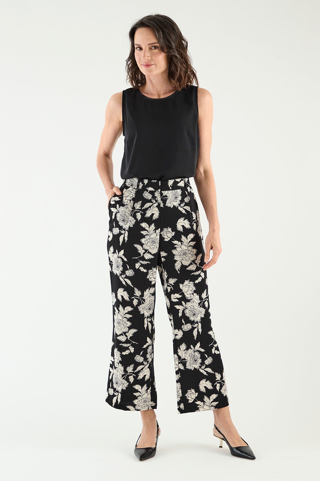 PANTALÓN MUJER MA GRIFFE NEGRO ESTAMPADO - 1