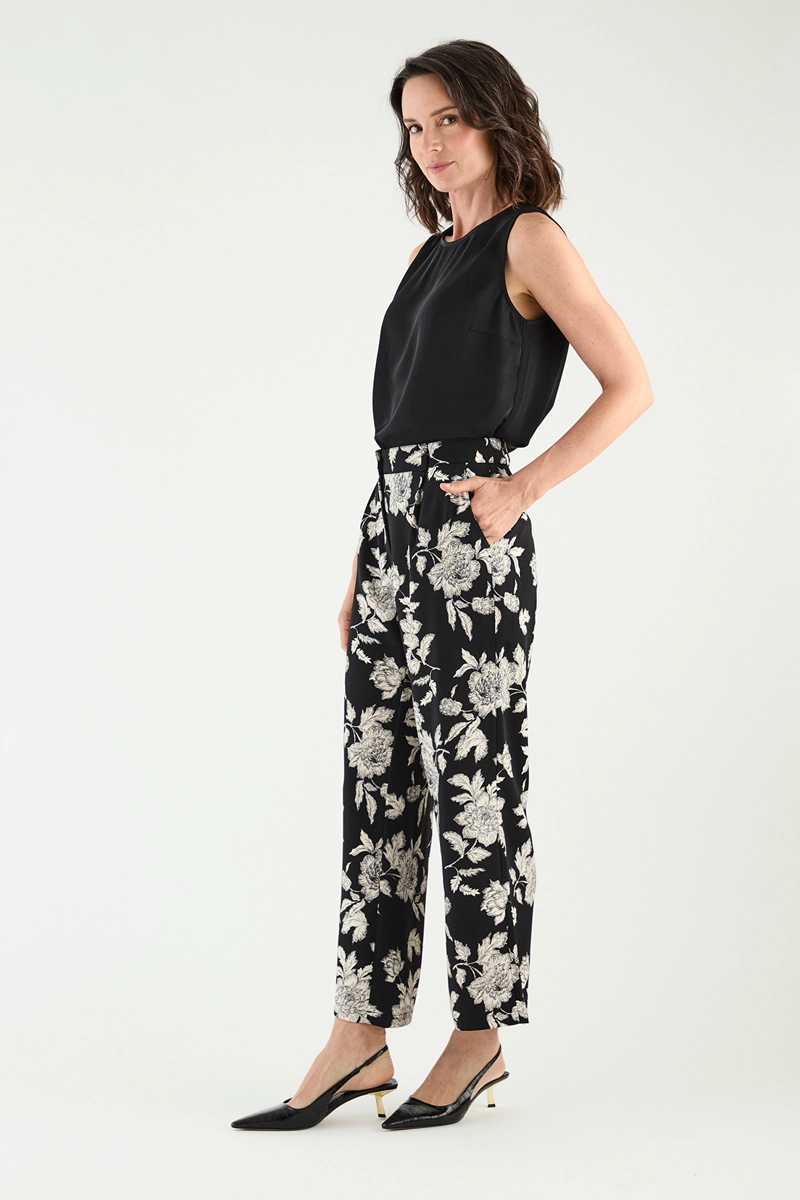 PANTALÓN MUJER MA GRIFFE NEGRO ESTAMPADO - 4