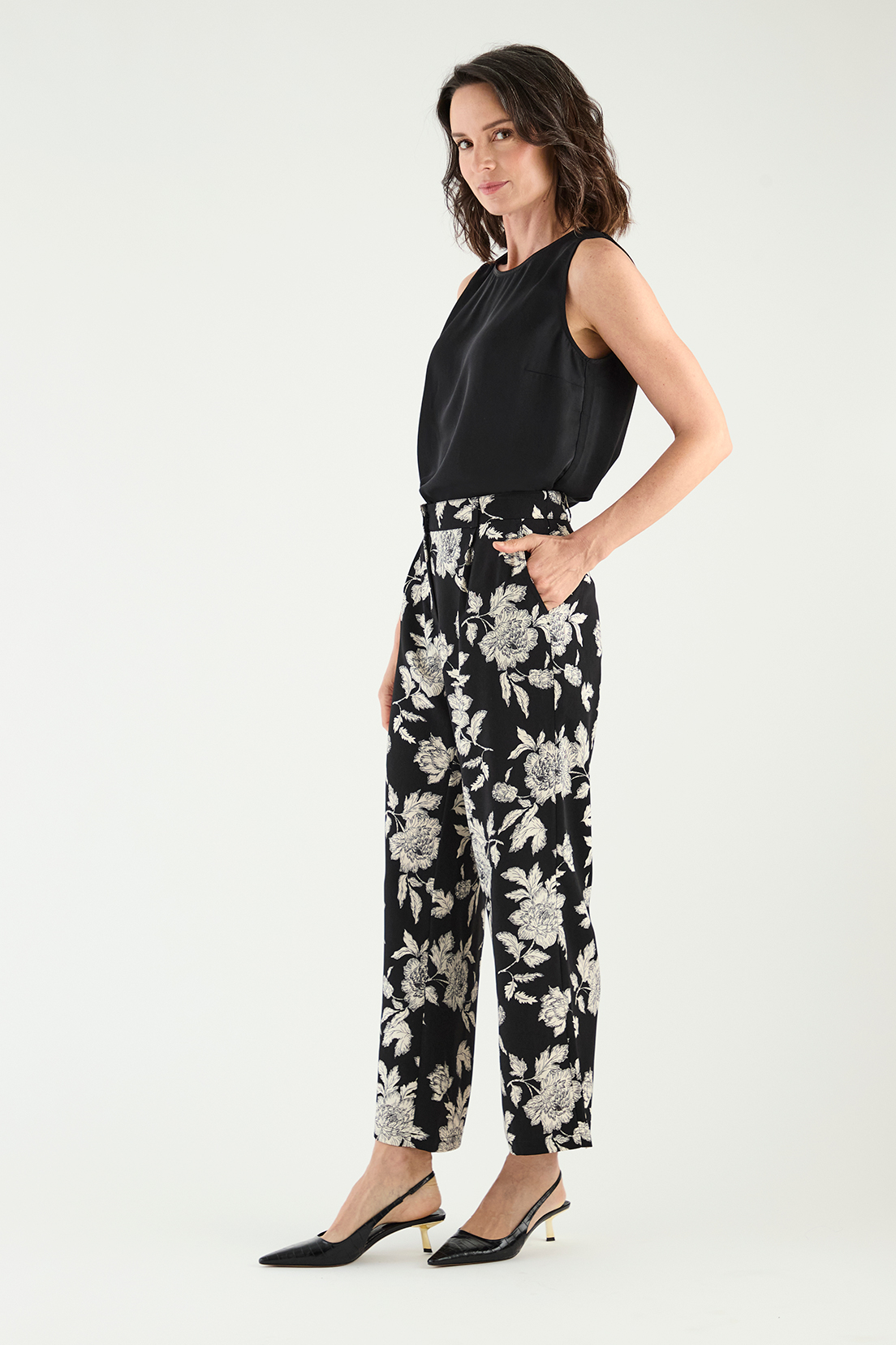 PANTALÓN MUJER MA GRIFFE NEGRO ESTAMPADO - 4