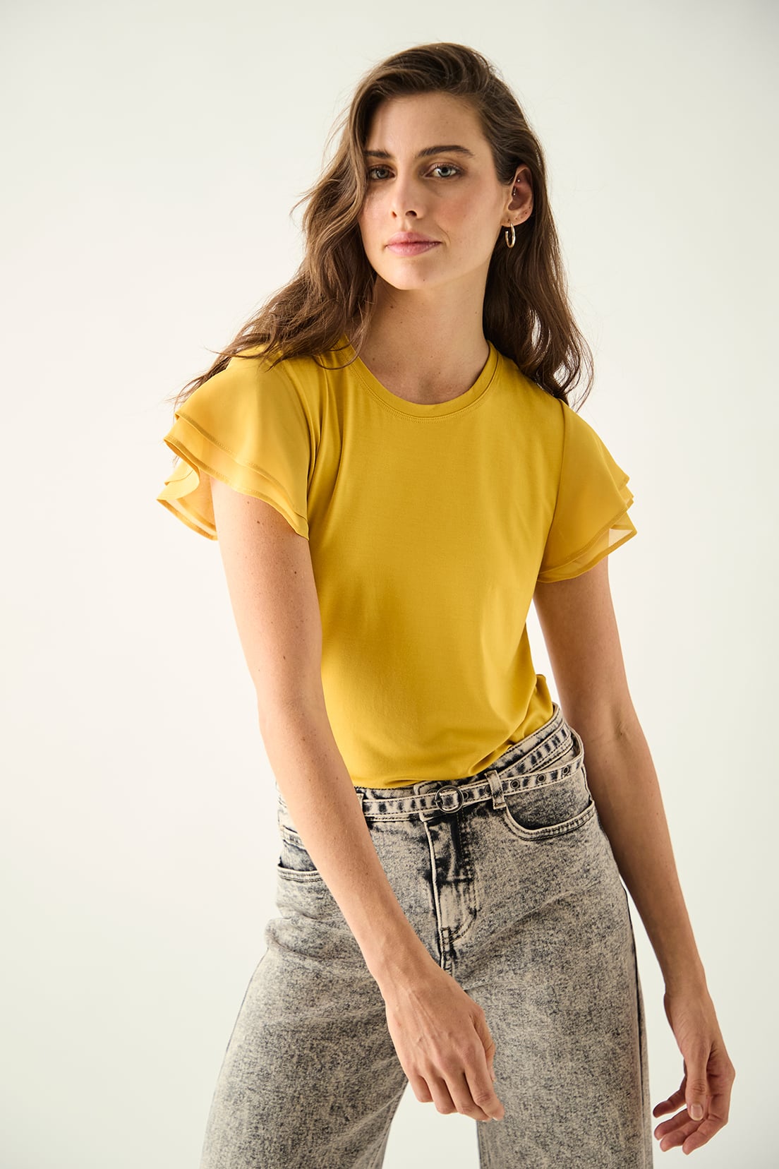 POLERA MUJER ASH MOSTAZA LISA - 1