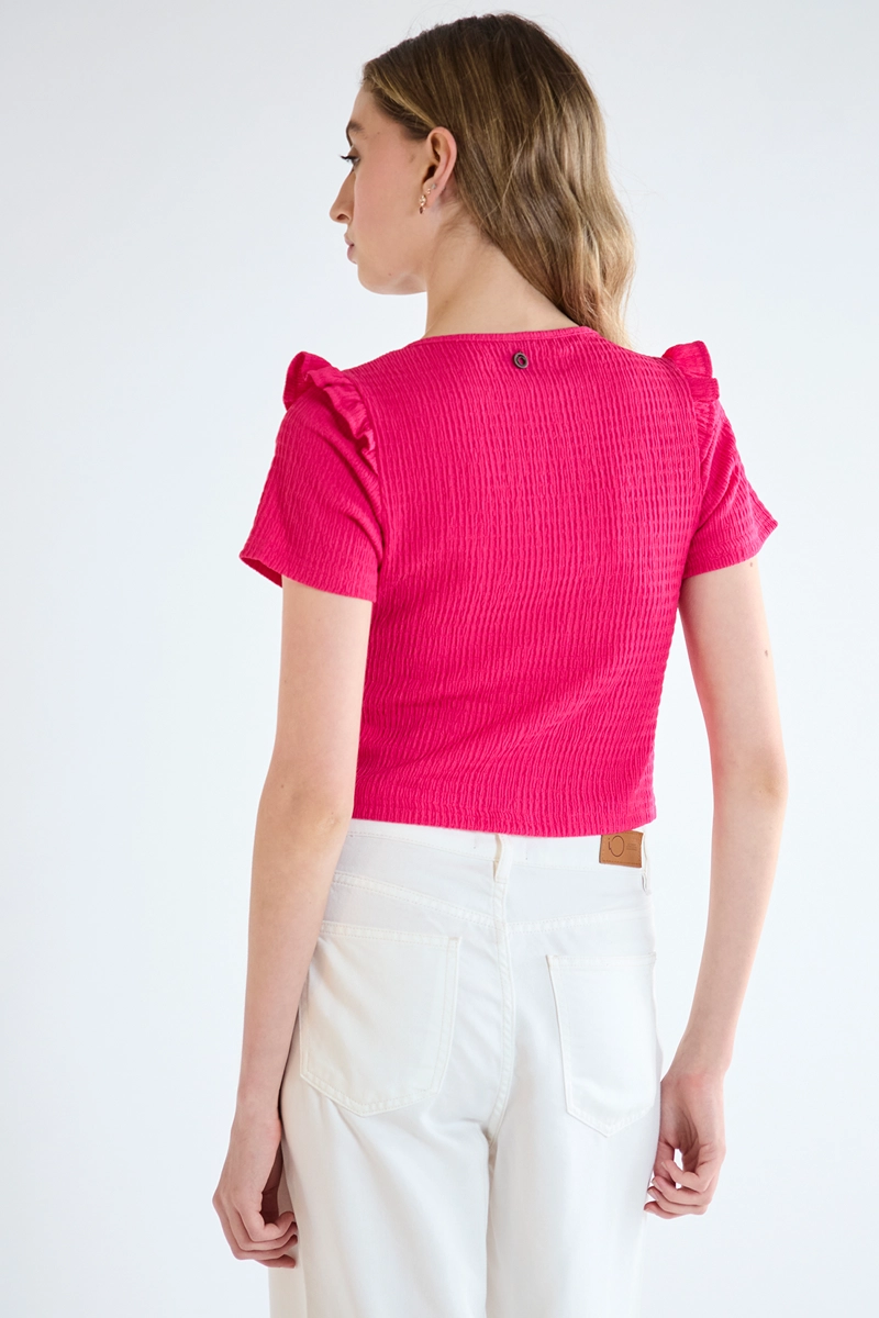 POLERA MUJER IO FUCSIA LISA - 3