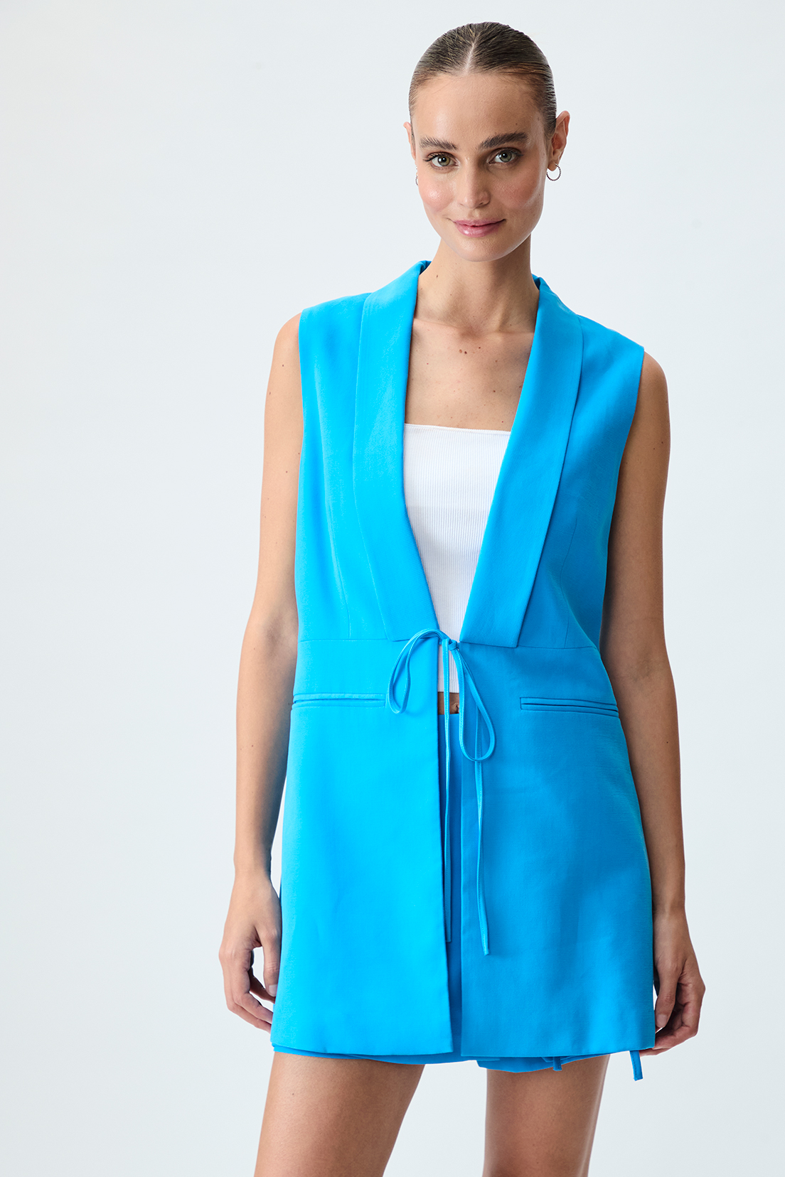 TAPADO MUJER IO AZUL LISO - 1