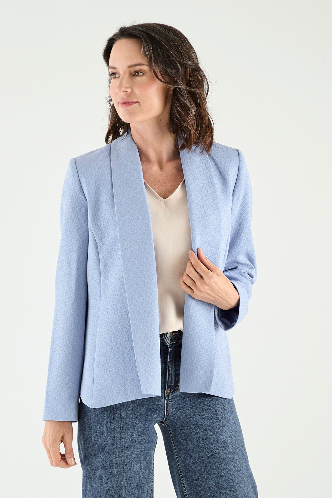 BLAZER MUJER MA GRIFFE CELESTE SOLAPA CONTINUA - 1