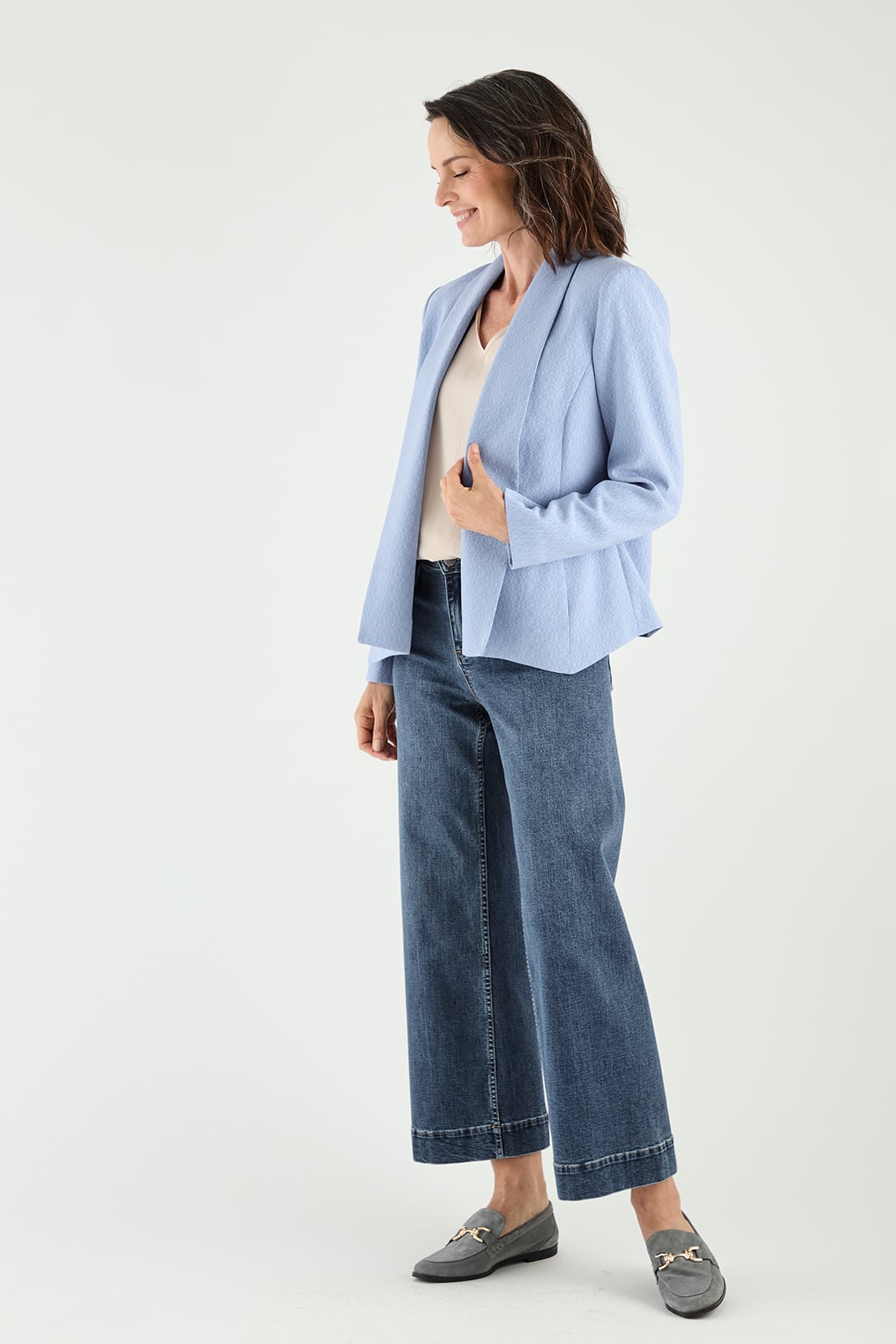 BLAZER MUJER MA GRIFFE CELESTE SOLAPA CONTINUA - 3