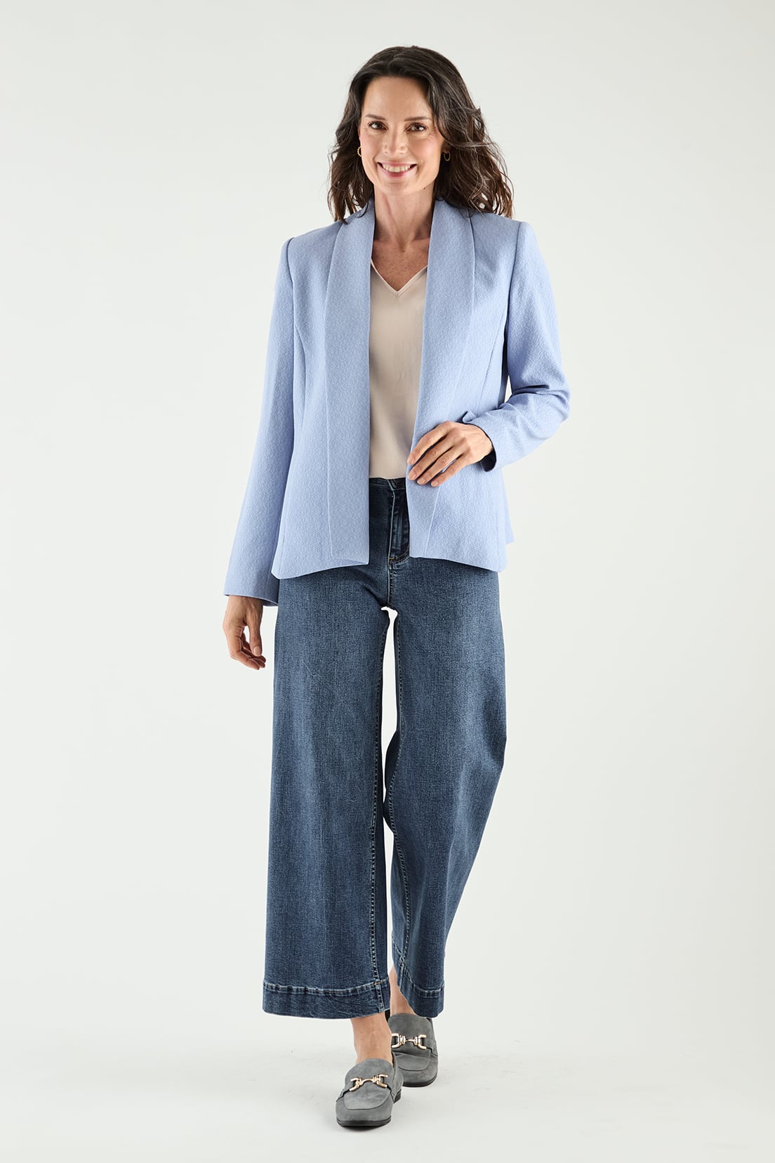 BLAZER MUJER MA GRIFFE CELESTE SOLAPA CONTINUA - 5