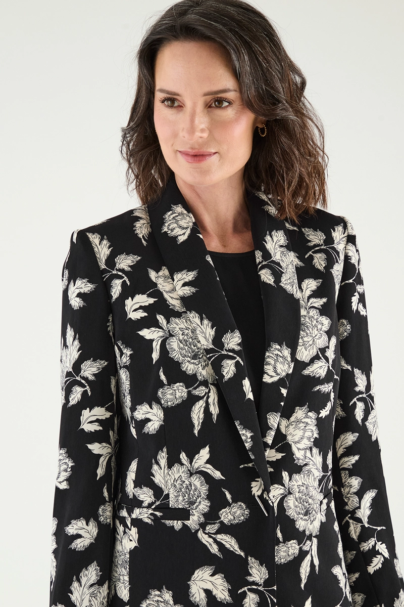 BLAZER MUJER MA GRIFFE NEGRO ESTAMPADO - 2