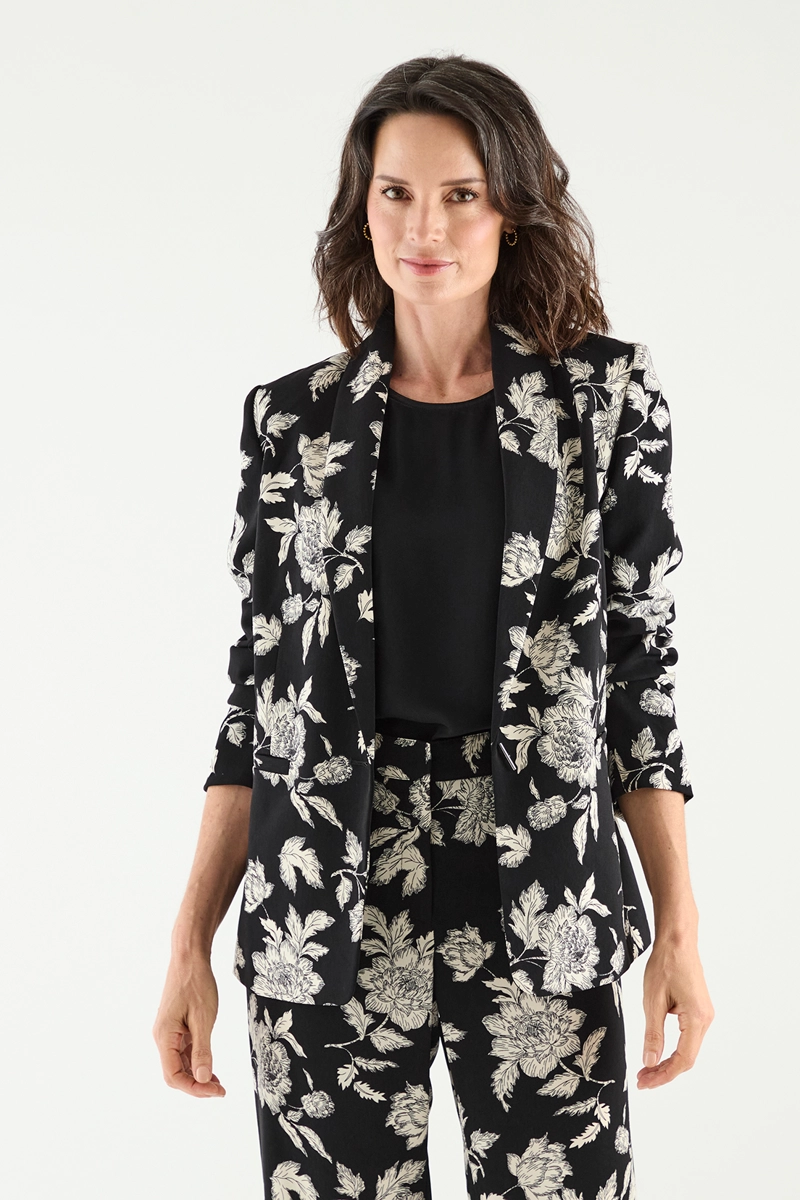 BLAZER MUJER MA GRIFFE NEGRO ESTAMPADO - 5