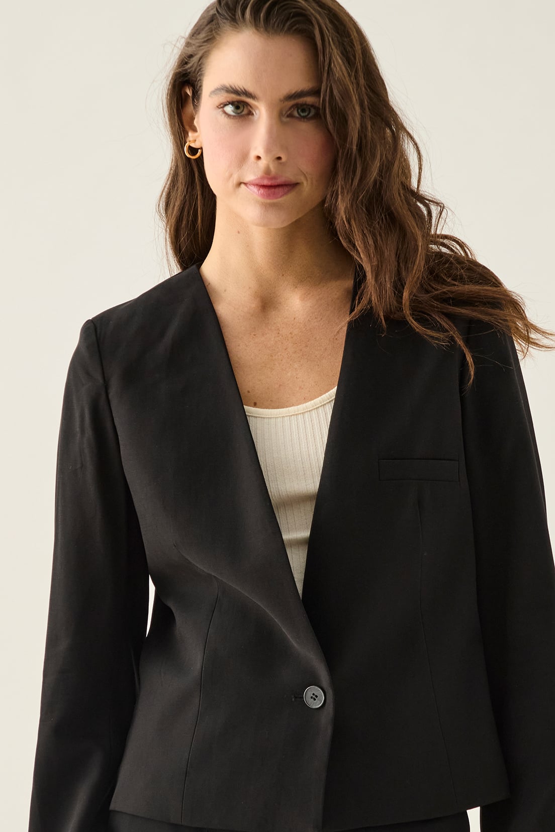 BLAZER MUJER ASH NEGRO LISO - 1