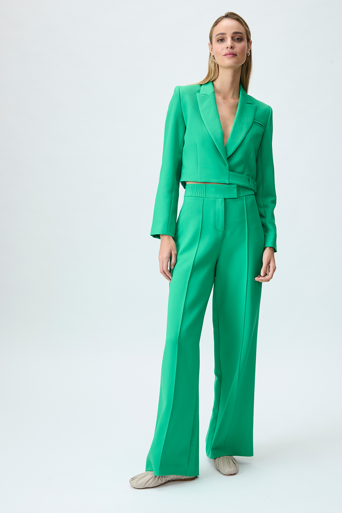 BLAZER MUJER IO VERDE LISO - 5