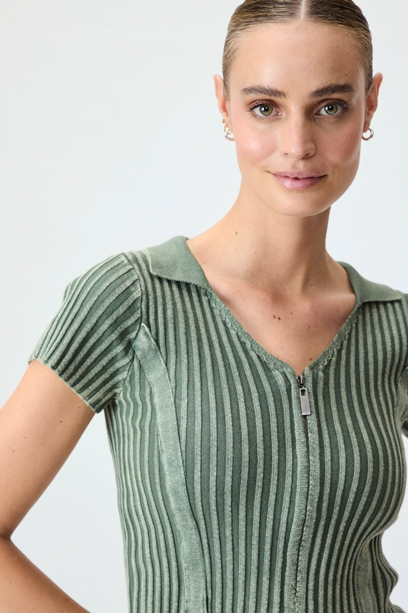 POLERA ALGODÓN MUJER IO VERDE LISA - 1