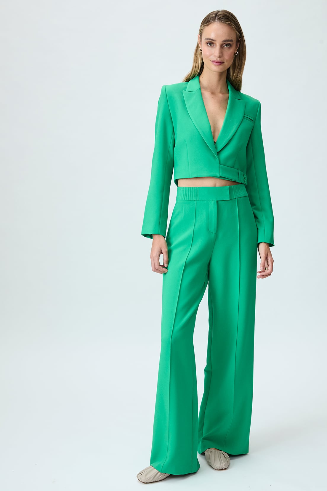 PANTALÓN MUJER IO VERDE LISO - 1