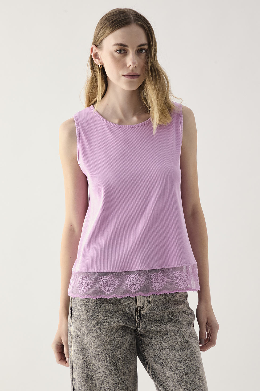 POLERA MUJER ASH ROSADO LISA - 1