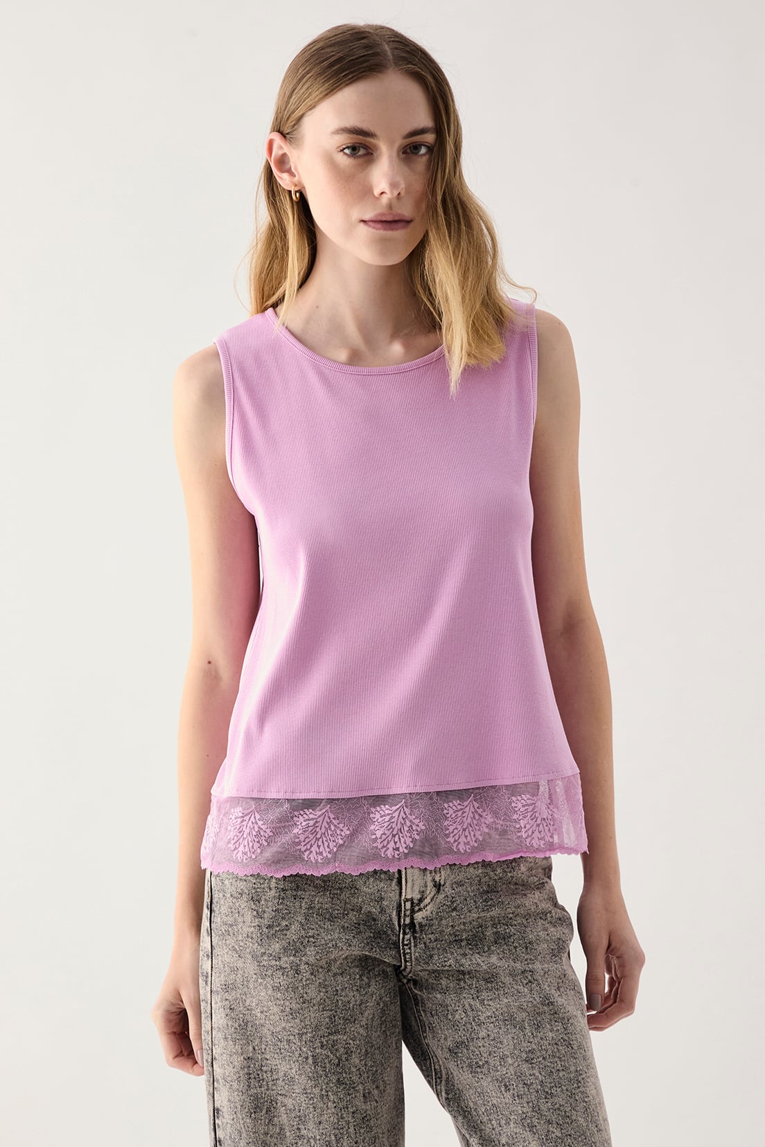 POLERA MUJER ASH ROSADO LISA - 1