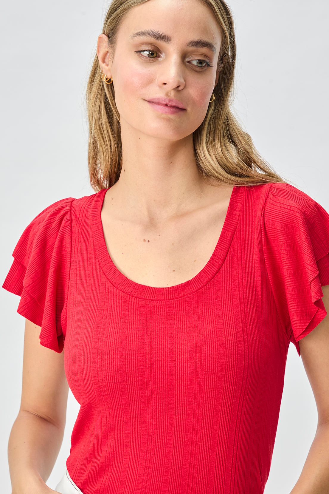 POLERA MUJER IO ROJO LISA - 2