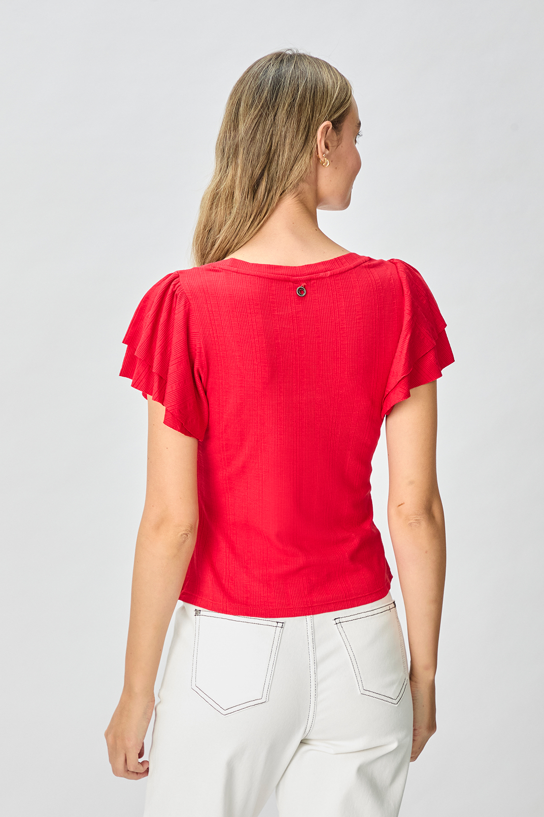 POLERA MUJER IO ROJO LISA - 4
