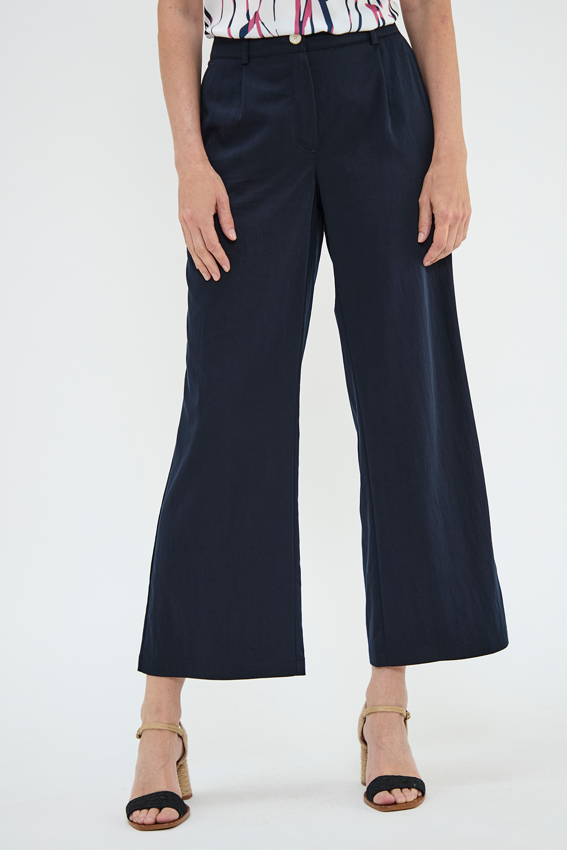 PANTALÓN MUJER MA GRIFFE AZUL WIDE CON PINZAS - 2