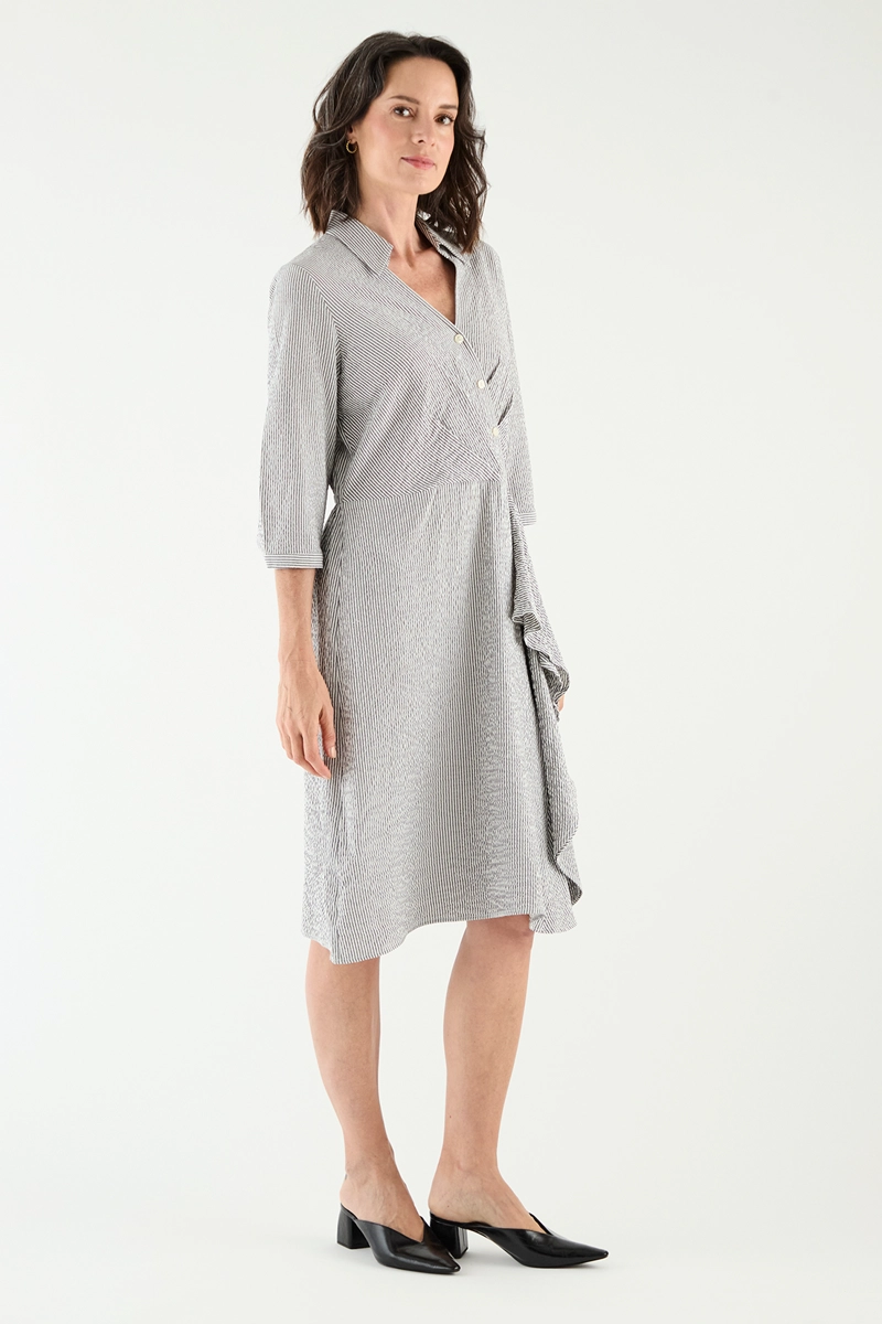 VESTIDO CAMISERO MUJER MA GRIFFE BLANCO MAGRIFFE CON VUELO - 4