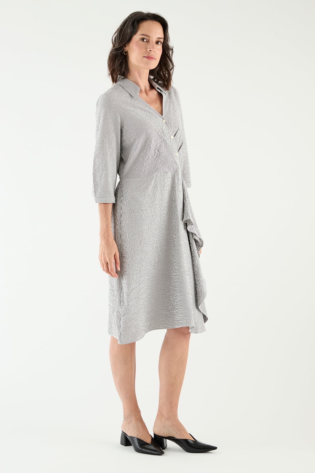 VESTIDO CAMISERO MUJER MA GRIFFE BLANCO MAGRIFFE CON VUELO - 4