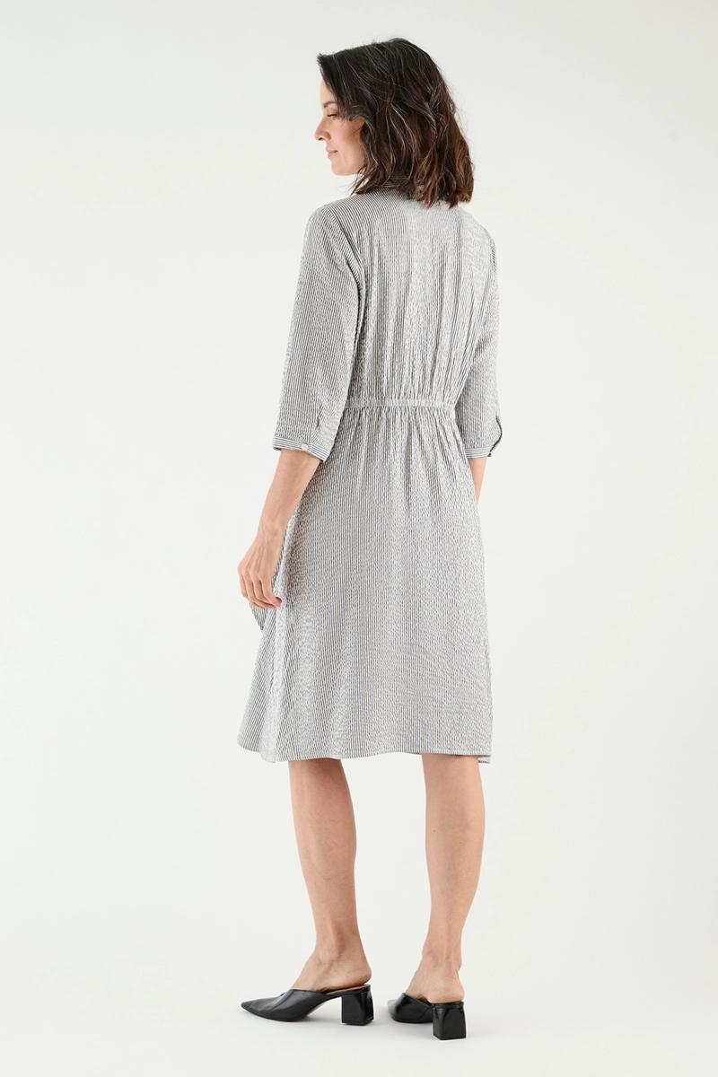 VESTIDO CAMISERO MUJER MA GRIFFE BLANCO MAGRIFFE CON VUELO - 5