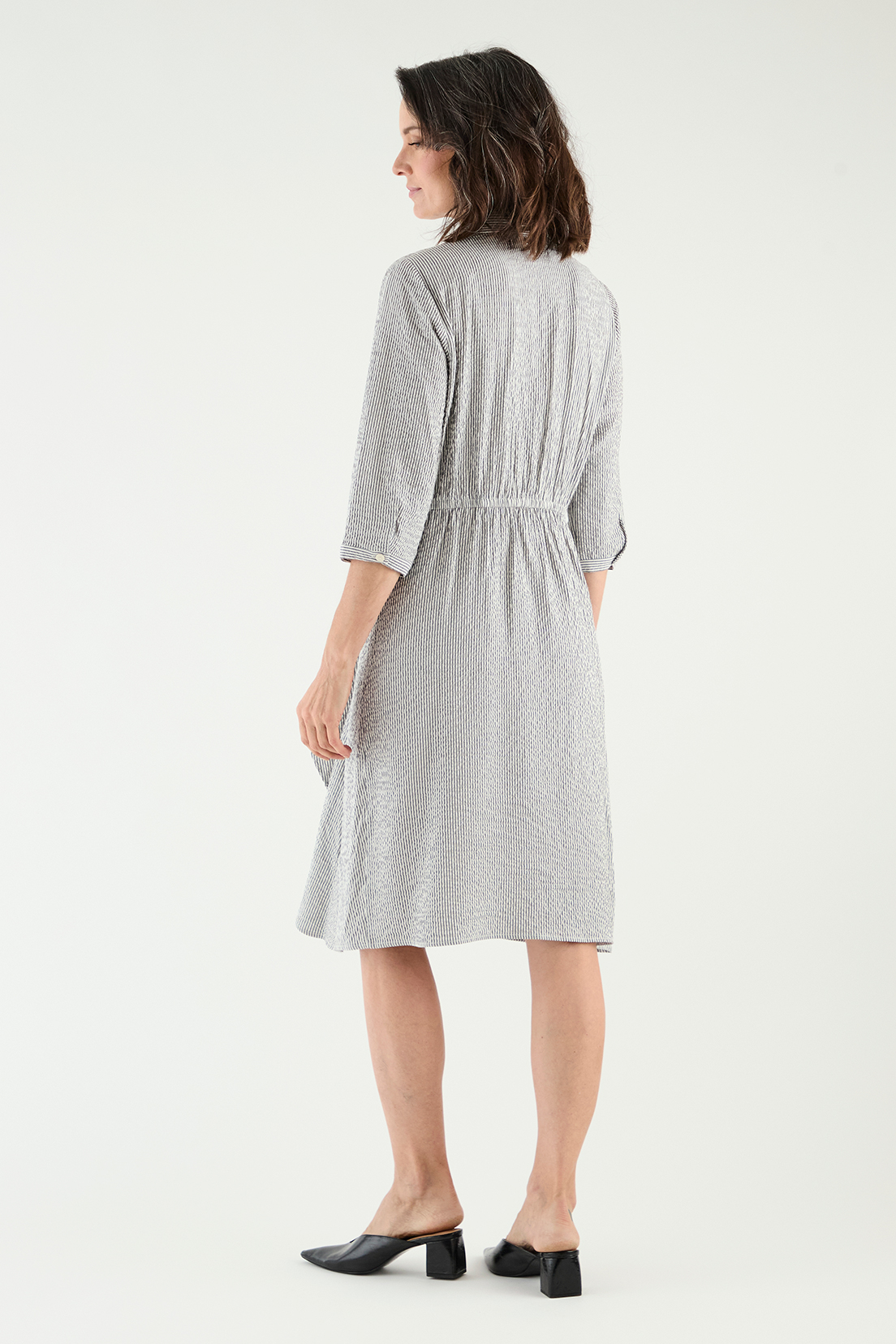 VESTIDO CAMISERO MUJER MA GRIFFE BLANCO MAGRIFFE CON VUELO - 5