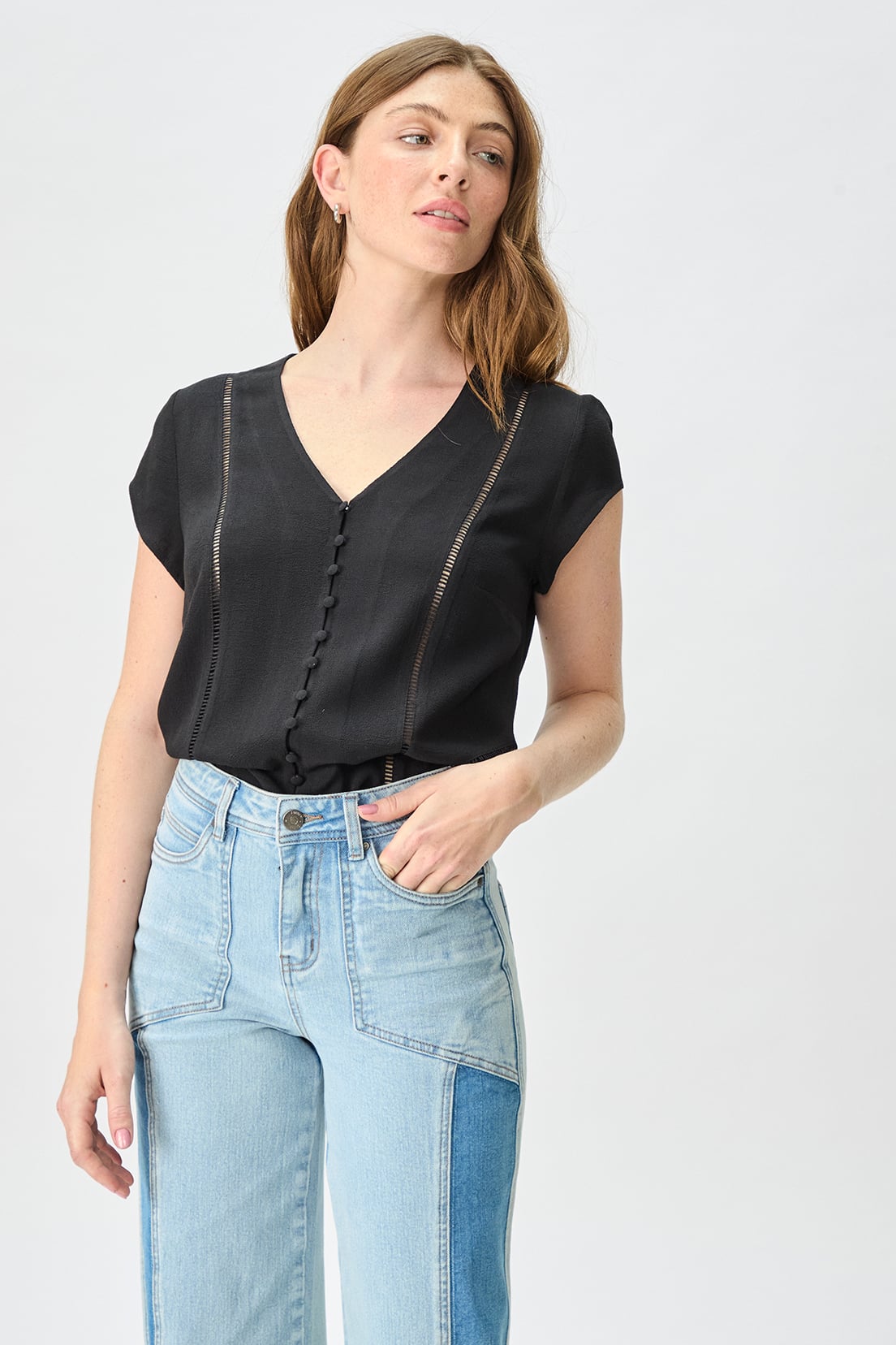 BLUSA MUJER IO NEGRO LISA - 1