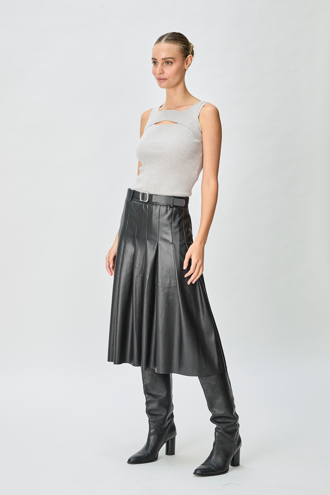 POLERA MUJER IO GRIS LISA - 3