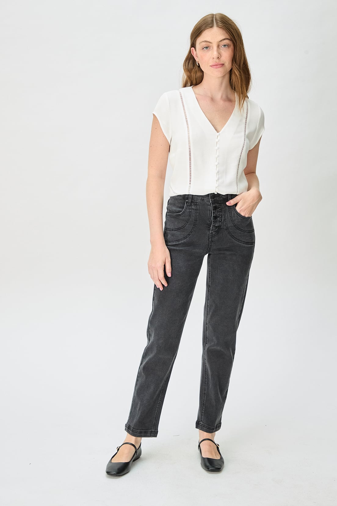 BLUSA MUJER BLANCO LISA - 5