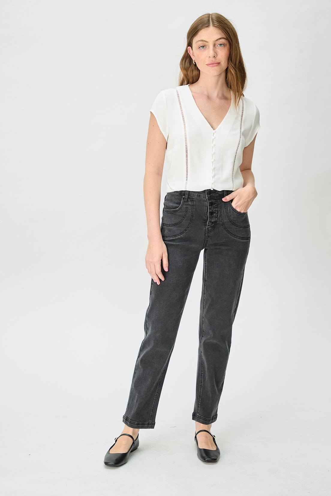 BLUSA MUJER BLANCO LISA - 5